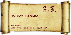Holecz Bianka névjegykártya